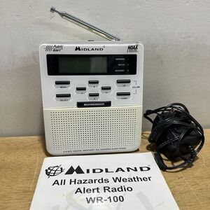 Midland Weather Radio WR-100 Public Alert NOAA Backlit LED Display Tested